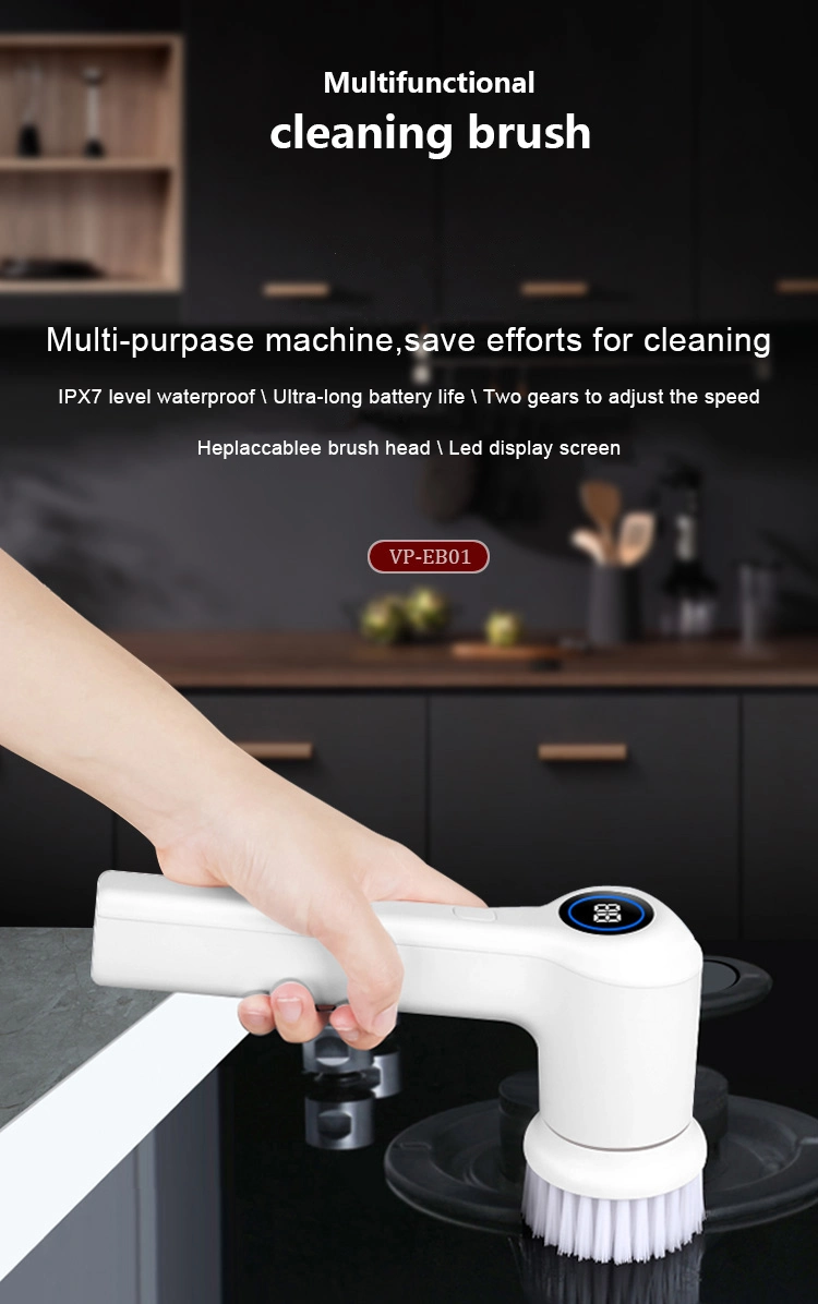Kitchen Scrubber Tool Electric Rotation Cleaning Machine Rechargeable